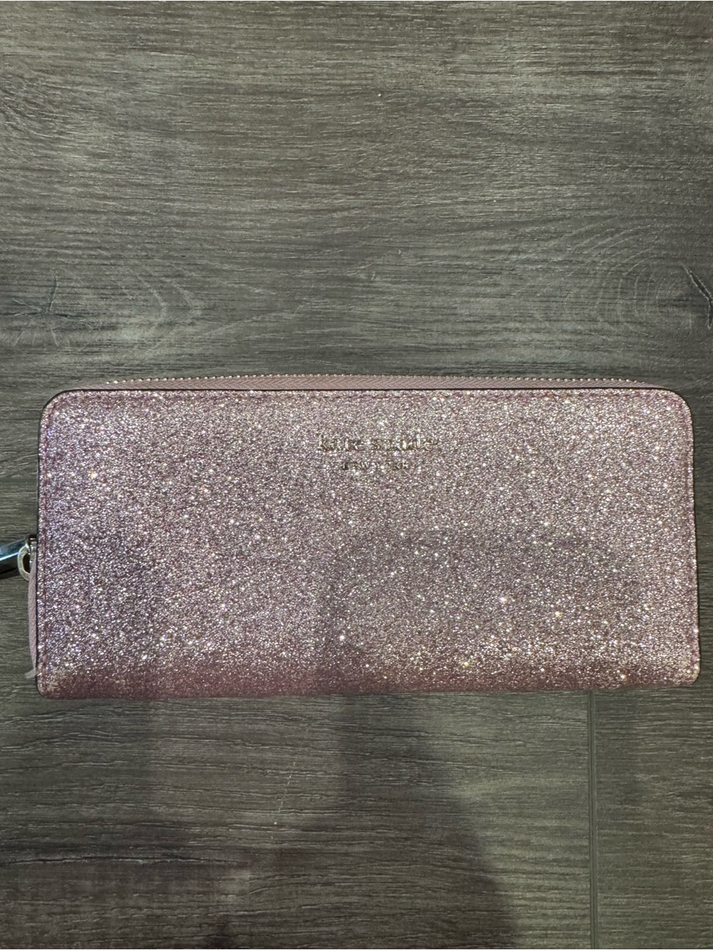 Kate spade Glitter Zip Around Wallet in Rose Pink, bi- fold